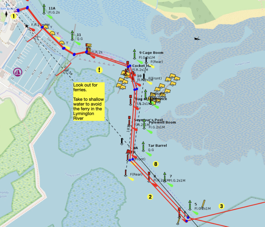 Map of the launch location for Lymington trails