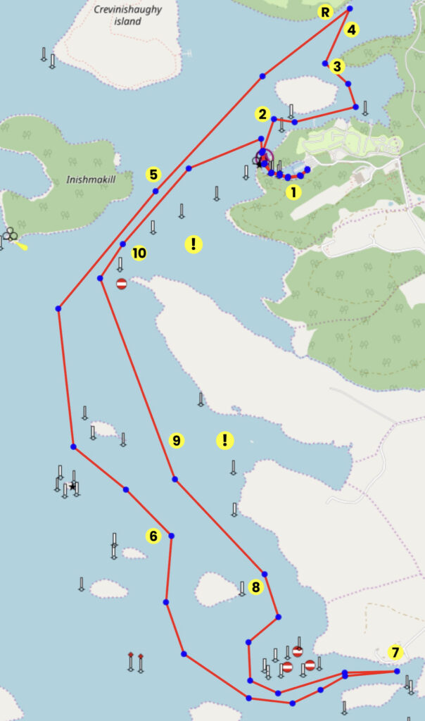 Map of dinghy trail from Lough Erne