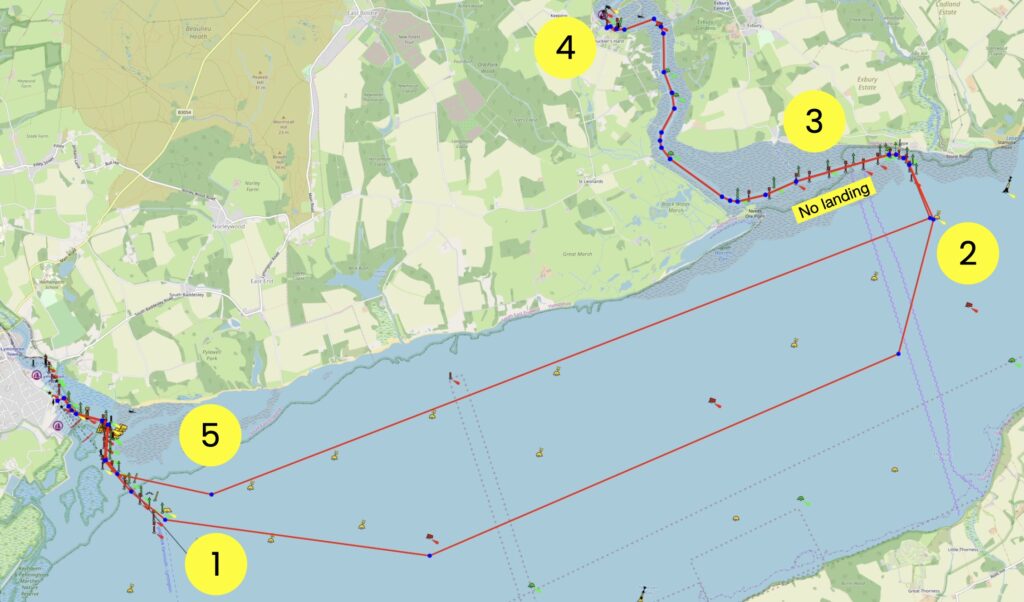 Lymington to Bucklers Hard map