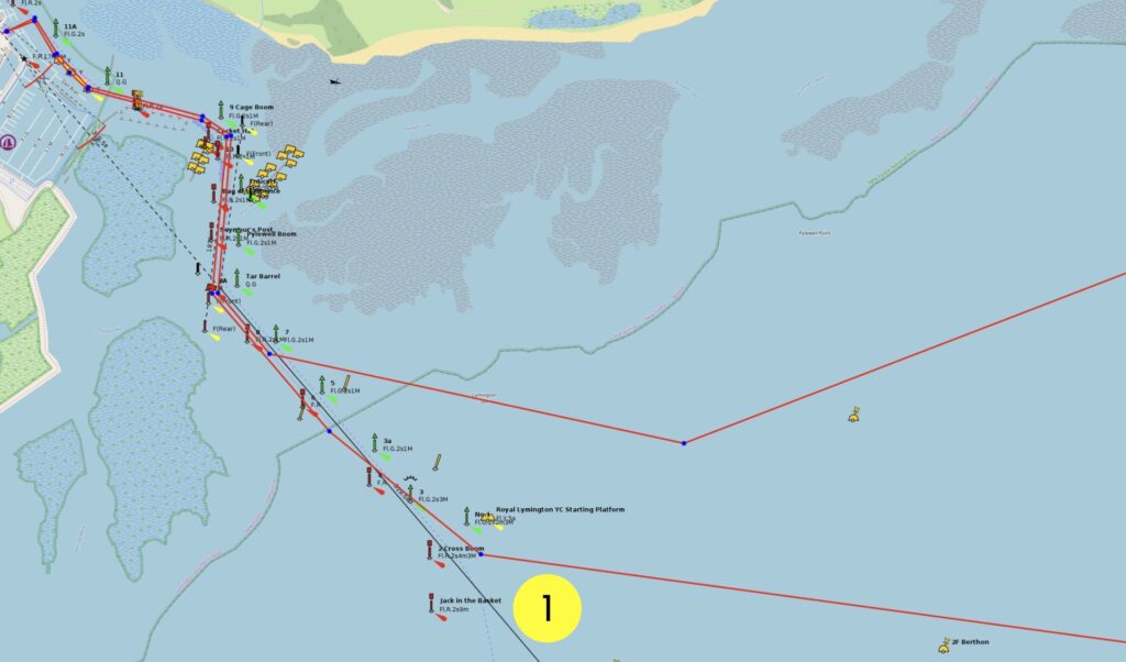 Lymington to Bucklers Hard map - leaving Lymington