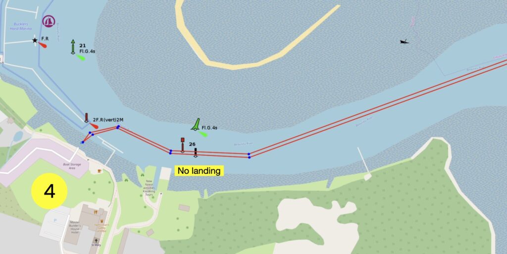 Bucklers Hard map - detailed landing map