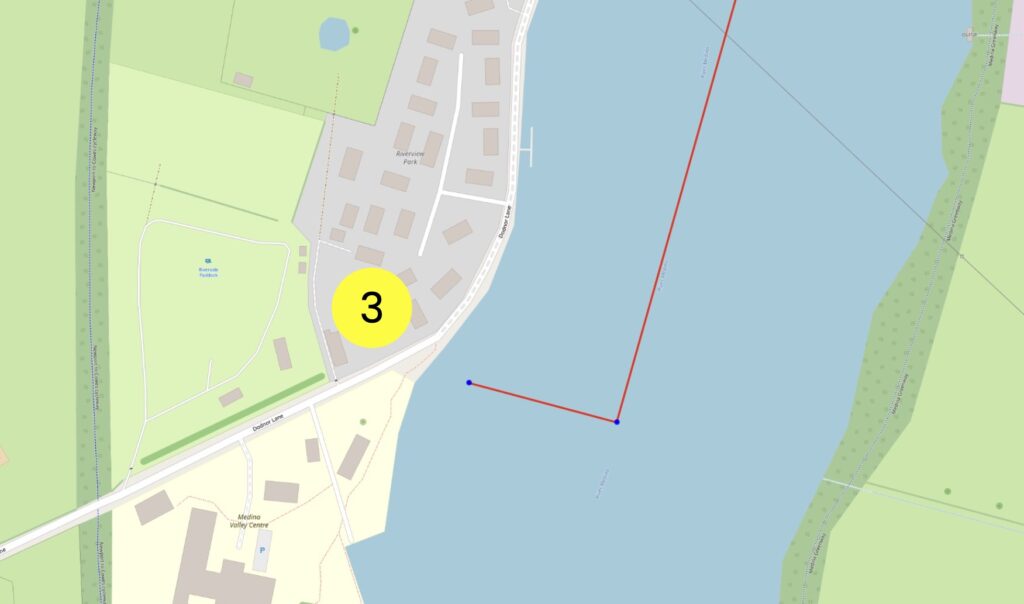 Map of possible destination for an overnight stay on the Medina River