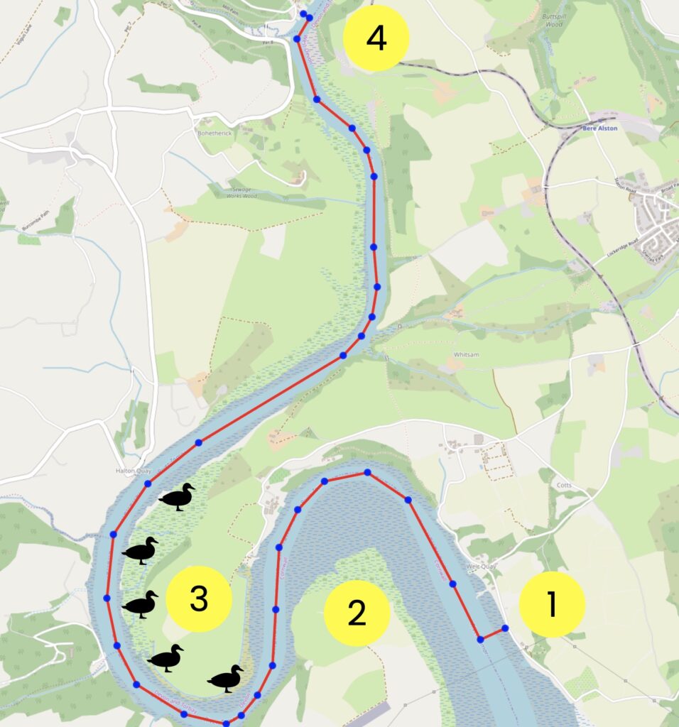 Weir Quay to Cotehele Map