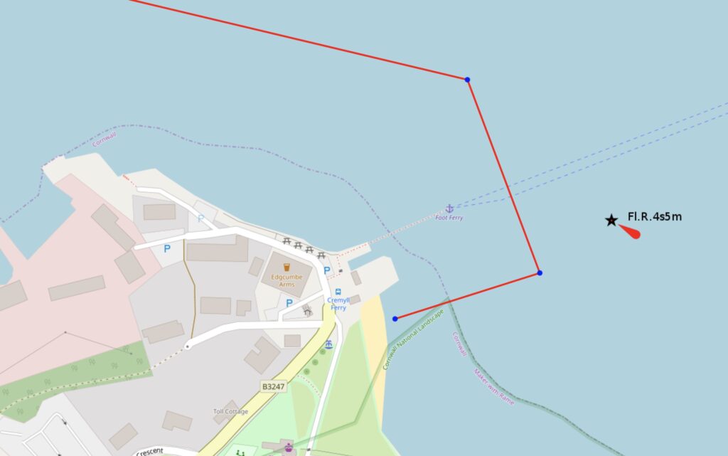 Landing at Edgcumbe Beach map