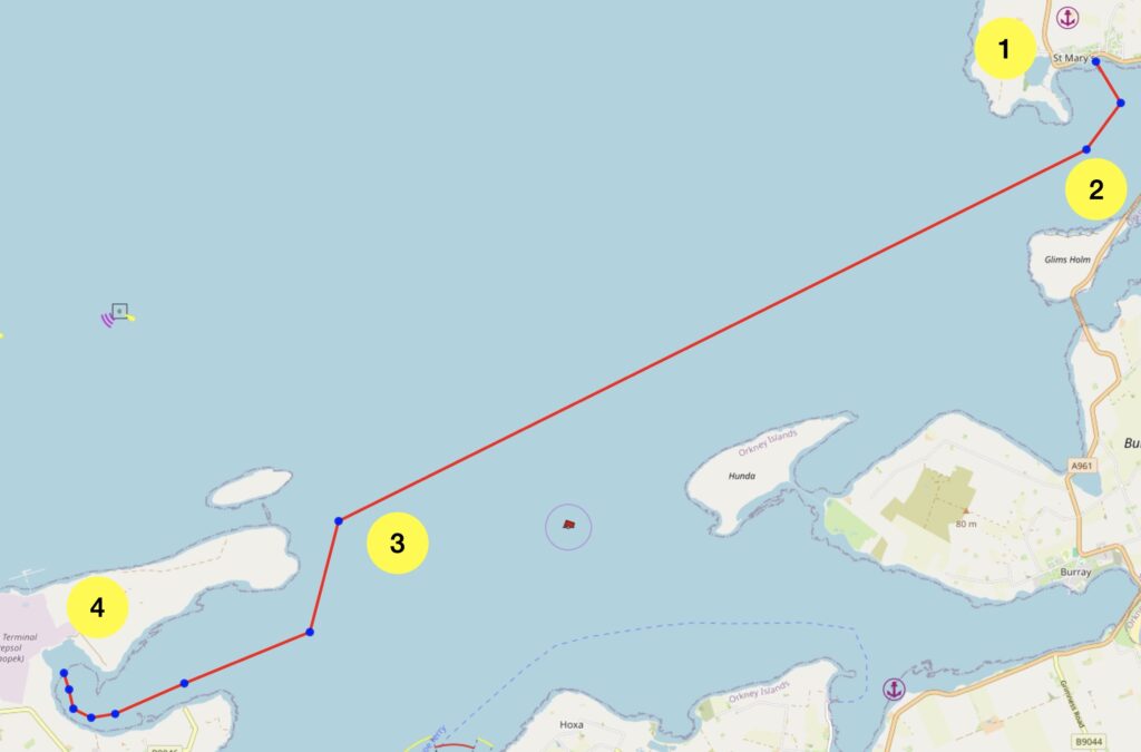 Map of Holm to Flotta