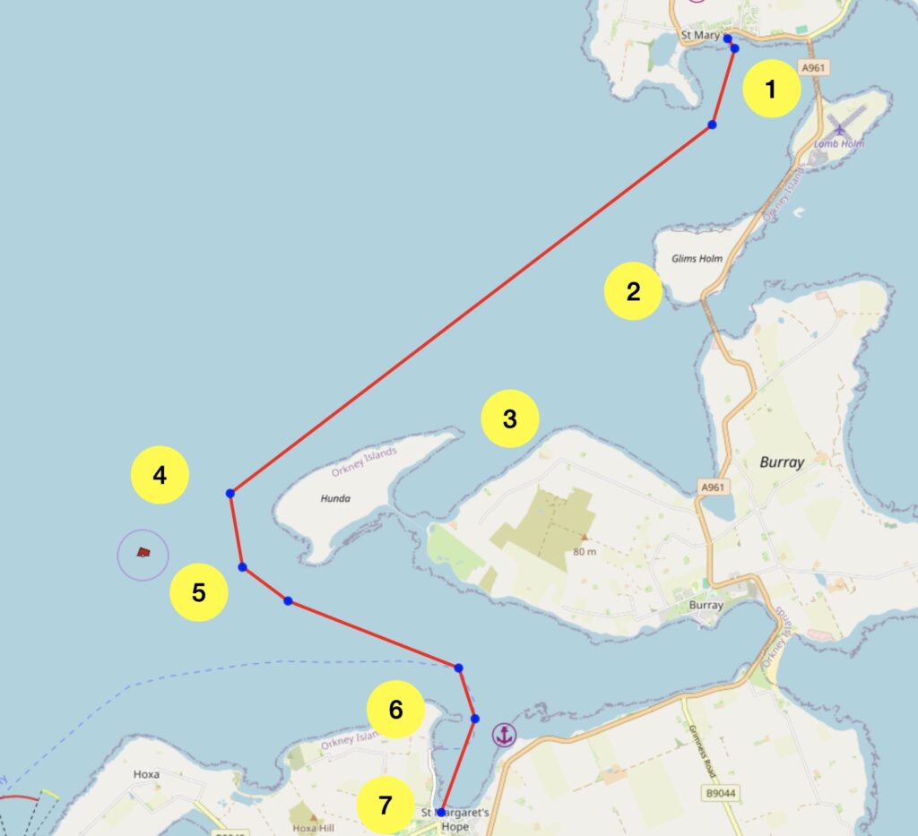 Trail map from Holm to St Margaret's Hope