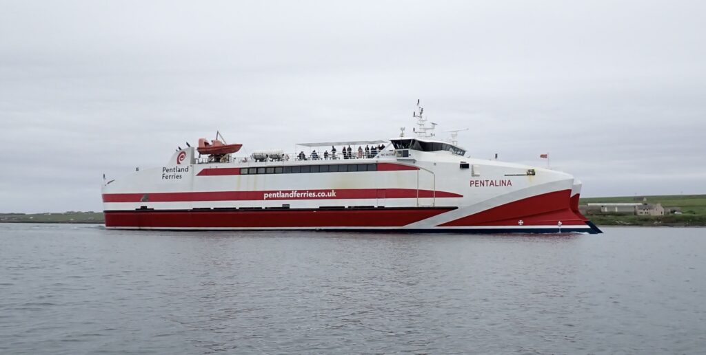Photograph of the Pentland Ferry in St Margaret's Hope Bay.
